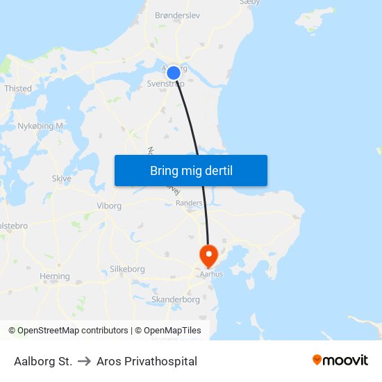 Aalborg St. to Aros Privathospital map