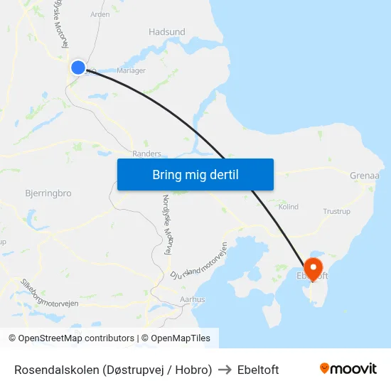 Rosendalskolen (Døstrupvej / Hobro) to Ebeltoft map