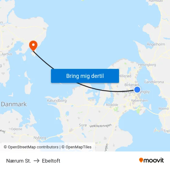 Nærum St. to Ebeltoft map