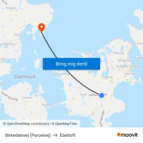 Birkedalsvej (Parcelvej) to Ebeltoft map
