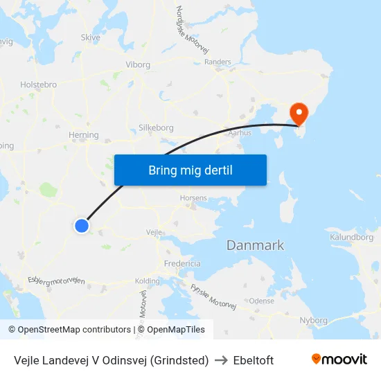 Vejle Landevej V Odinsvej (Grindsted) to Ebeltoft map