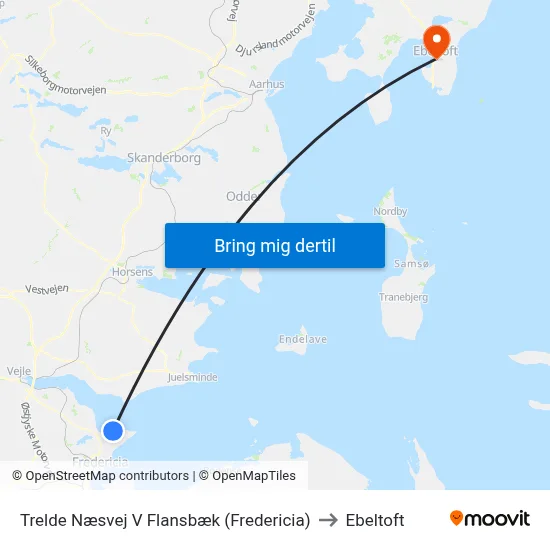 Trelde Næsvej V Flansbæk (Fredericia) to Ebeltoft map