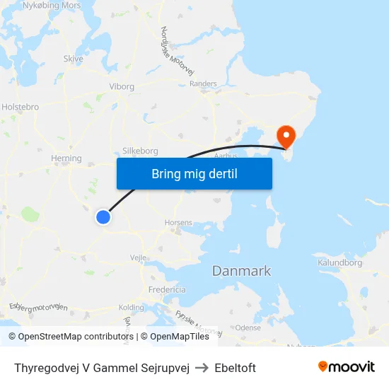 Thyregodvej V Gammel Sejrupvej to Ebeltoft map