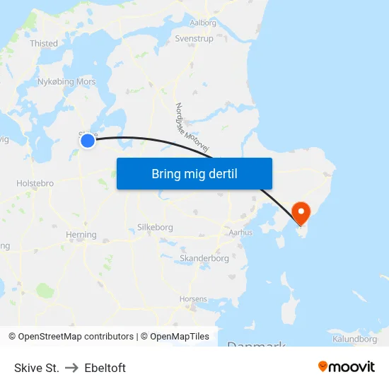 Skive St. to Ebeltoft map