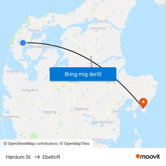 Hørdum St. to Ebeltoft map