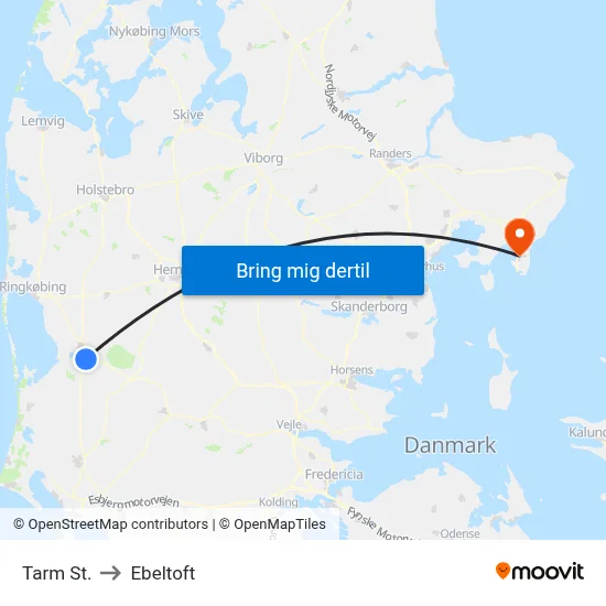 Tarm St. to Ebeltoft map
