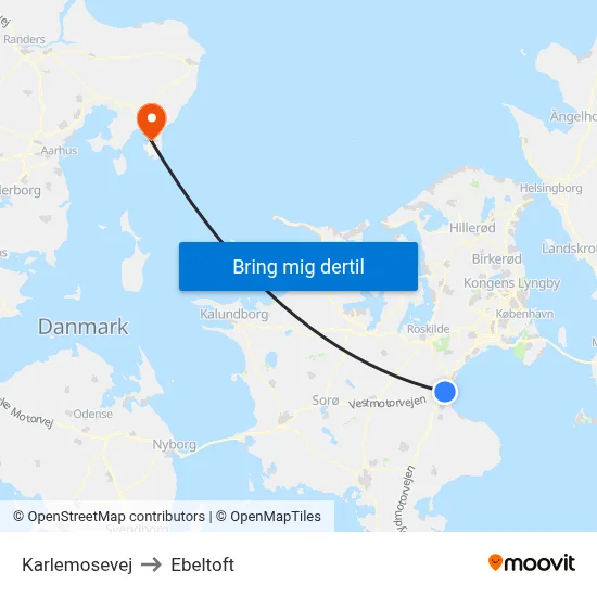 Karlemosevej to Ebeltoft map