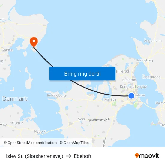 Islev St. (Slotsherrensvej) to Ebeltoft map