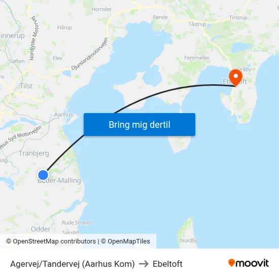 Agervej/Tandervej (Aarhus Kom) to Ebeltoft map