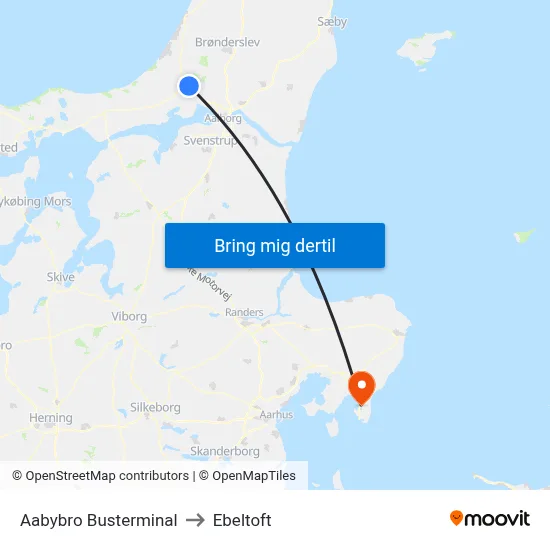 Aabybro Busterminal to Ebeltoft map