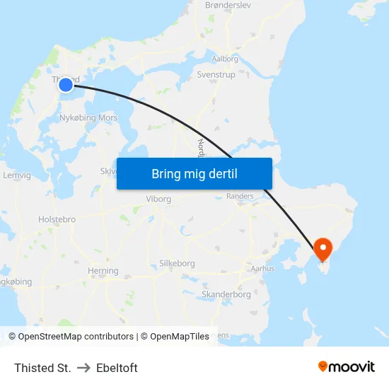 Thisted St. to Ebeltoft map