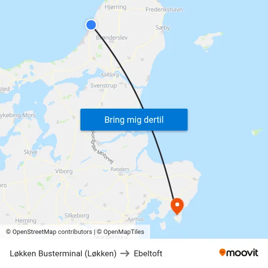 Løkken Busterminal (Løkken) to Ebeltoft map