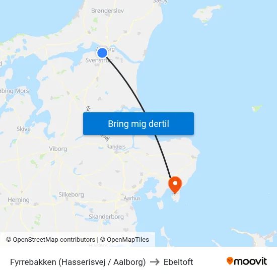 Fyrrebakken (Hasserisvej / Aalborg) to Ebeltoft map