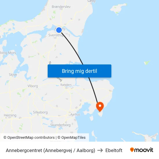 Annebergcentret (Annebergvej / Aalborg) to Ebeltoft map