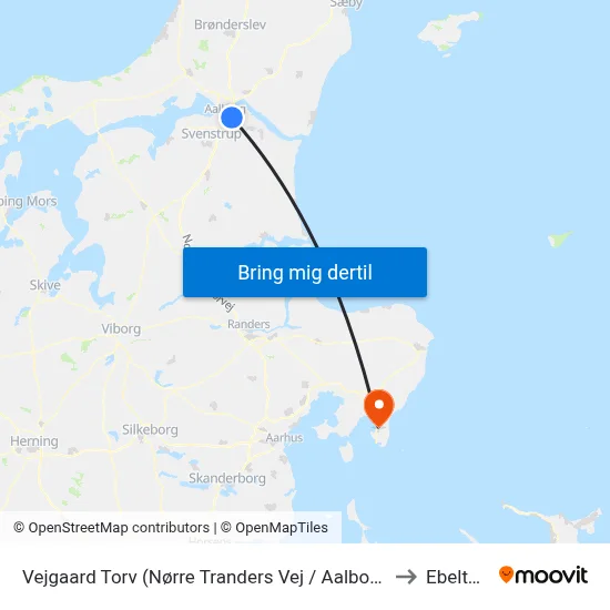 Vejgaard Torv (Nørre Tranders Vej / Aalborg) to Ebeltoft map