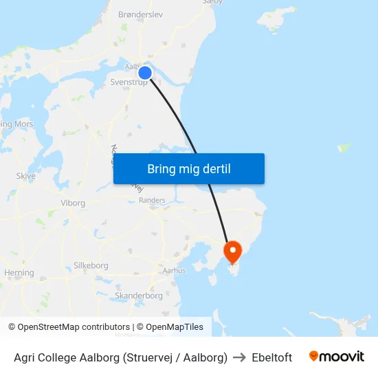 Agri College Aalborg (Struervej / Aalborg) to Ebeltoft map