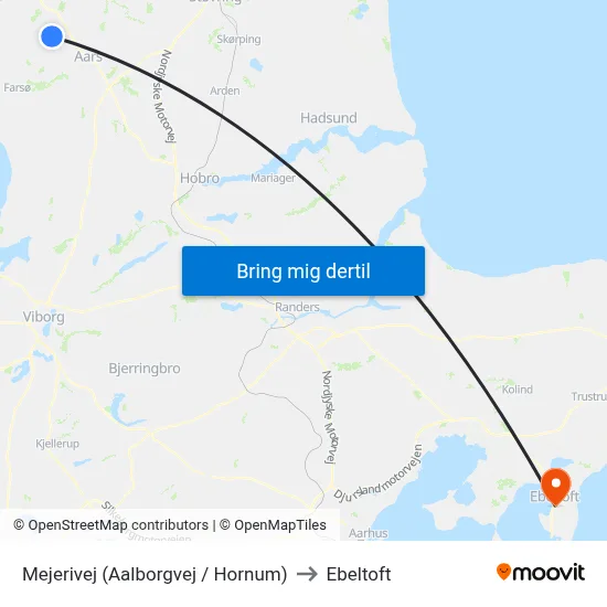 Mejerivej  (Aalborgvej / Hornum) to Ebeltoft map