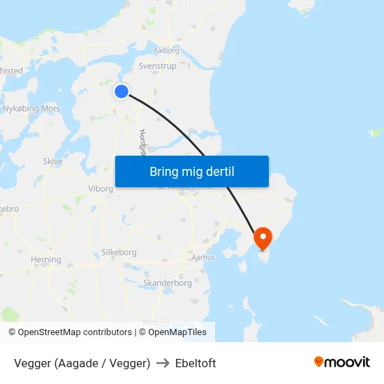 Vegger (Aagade / Vegger) to Ebeltoft map