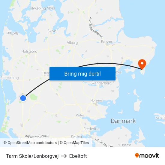Tarm Skole/Lønborgvej to Ebeltoft map
