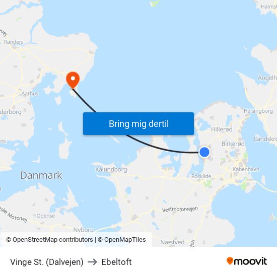 Vinge St. (Dalvejen) to Ebeltoft map