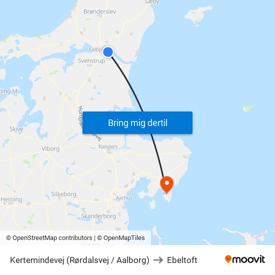 Kertemindevej (Rørdalsvej / Aalborg) to Ebeltoft map