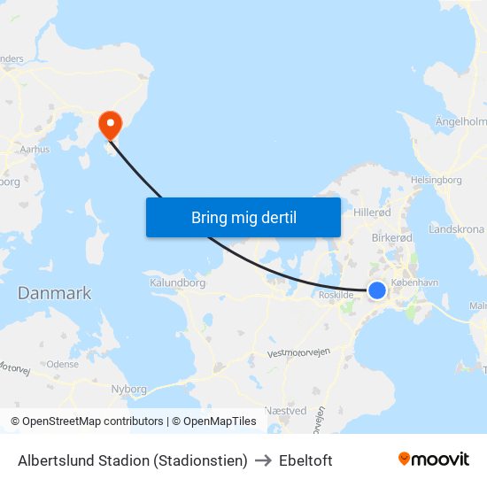 Albertslund Stadion (Stadionstien) to Ebeltoft map