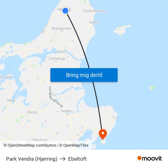 Park Vendia (Hjørring) to Ebeltoft map