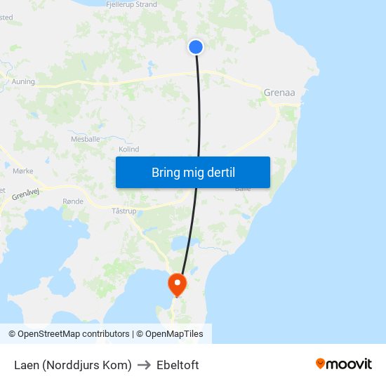 Laen (Norddjurs Kom) to Ebeltoft map