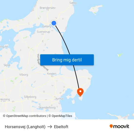 Horsensvej (Langholt) to Ebeltoft map