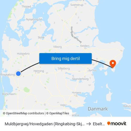 Muldbjergvej/Hovedgaden (Ringkøbing-Skjern Kom) to Ebeltoft map