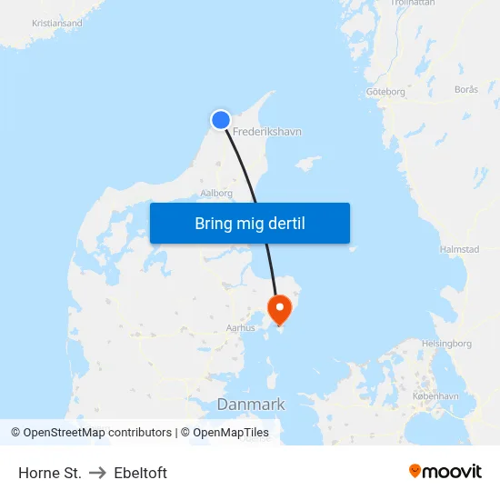 Horne St. to Ebeltoft map