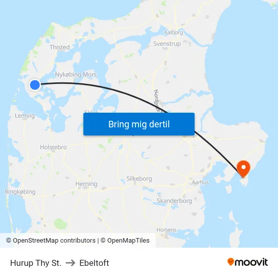 Hurup Thy St. to Ebeltoft map