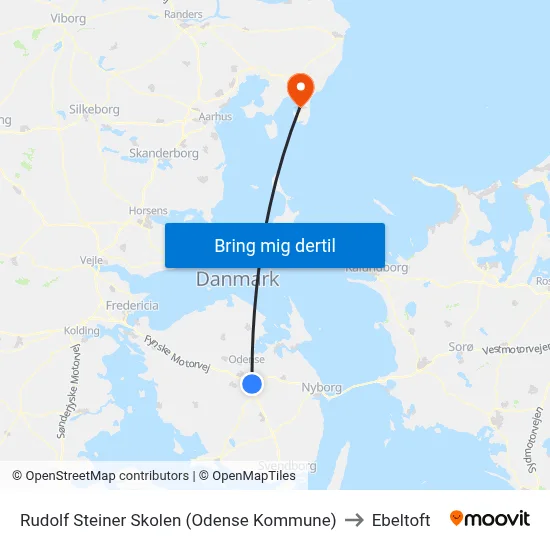 Rudolf Steiner Skolen (Odense Kommune) to Ebeltoft map