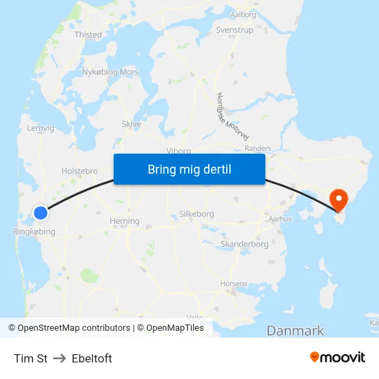 Tim St to Ebeltoft map