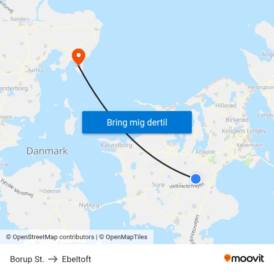 Borup St. to Ebeltoft map