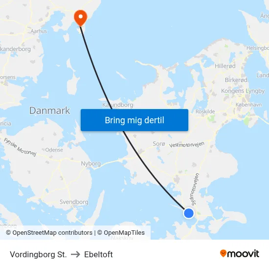 Vordingborg St. to Ebeltoft map