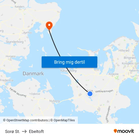 Sorø St. to Ebeltoft map
