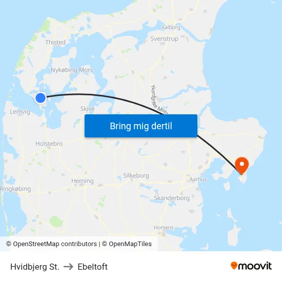 Hvidbjerg St. to Ebeltoft map