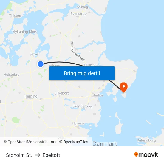 Stoholm St. to Ebeltoft map