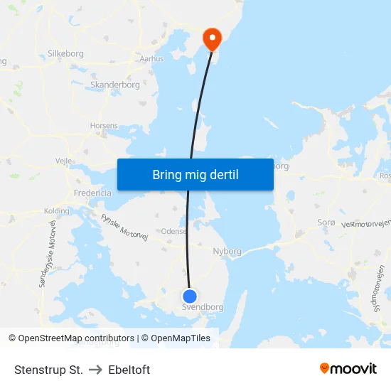 Stenstrup St. to Ebeltoft map