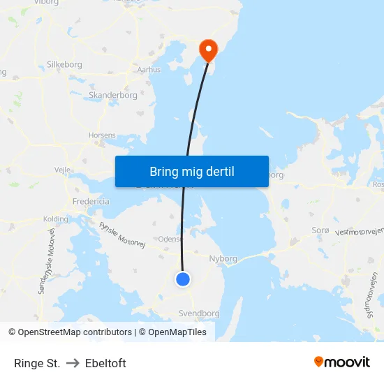 Ringe St. to Ebeltoft map