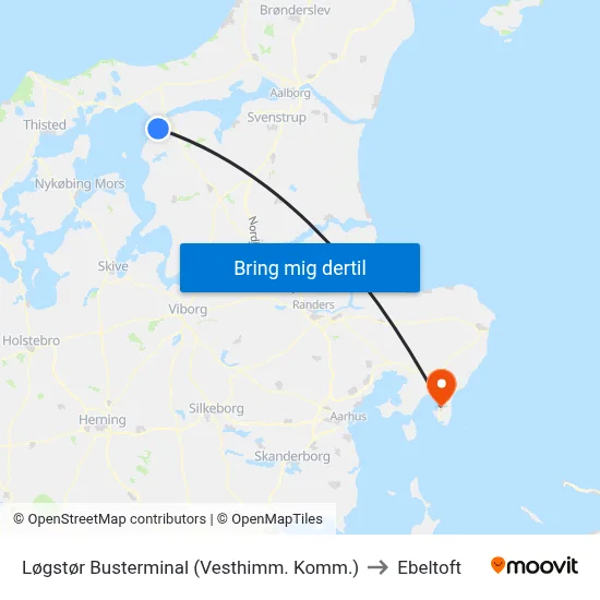 Løgstør Busterminal (Vesthimm. Komm.) to Ebeltoft map