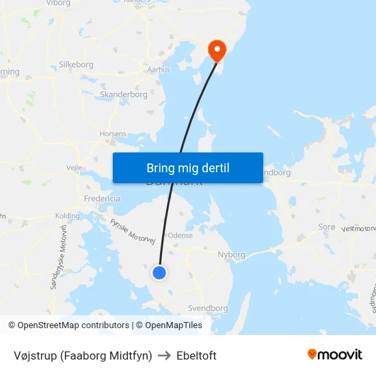 Vøjstrup (Faaborg Midtfyn) to Ebeltoft map