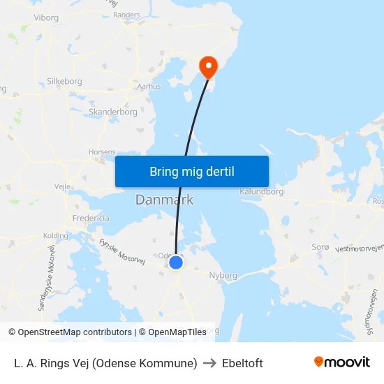 L. A. Rings Vej (Odense Kommune) to Ebeltoft map