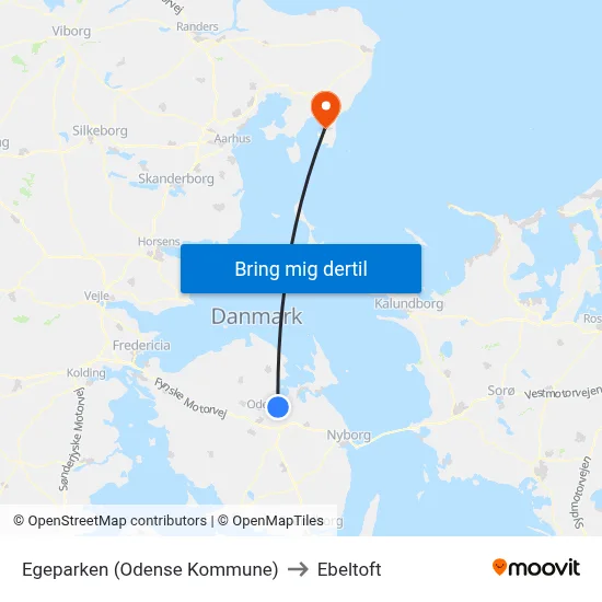 Egeparken (Odense Kommune) to Ebeltoft map