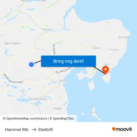 Hammel Rtb. to Ebeltoft map