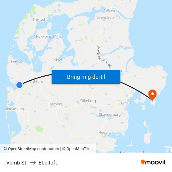 Vemb St. to Ebeltoft map