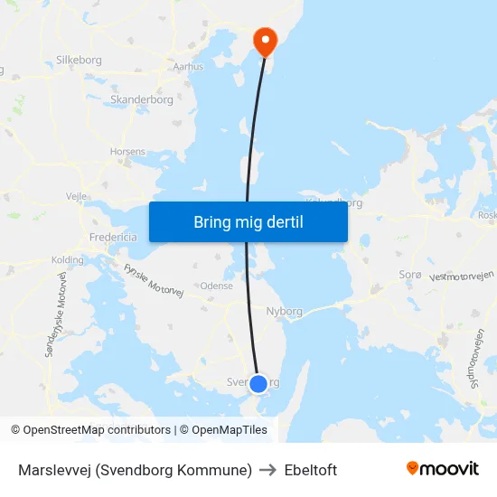 Marslevvej (Svendborg Kommune) to Ebeltoft map