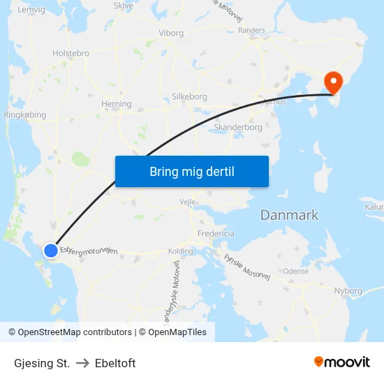 Gjesing St. to Ebeltoft map