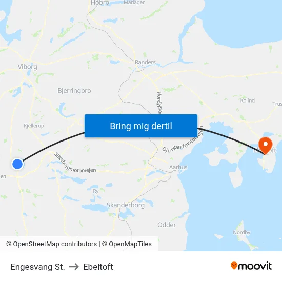 Engesvang St. to Ebeltoft map